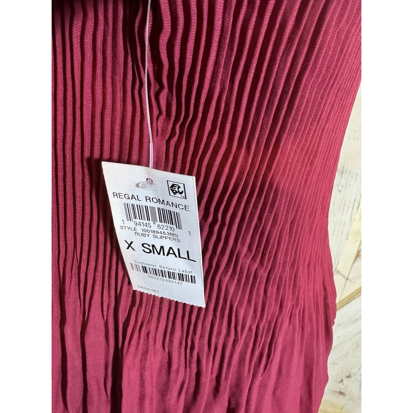 Other JM Collection Burgundy Chiffon Pleated Tunic 3/4 Bell Sleev Size XS / US 0-2 / IT 36-38 - 9 Thumbnail