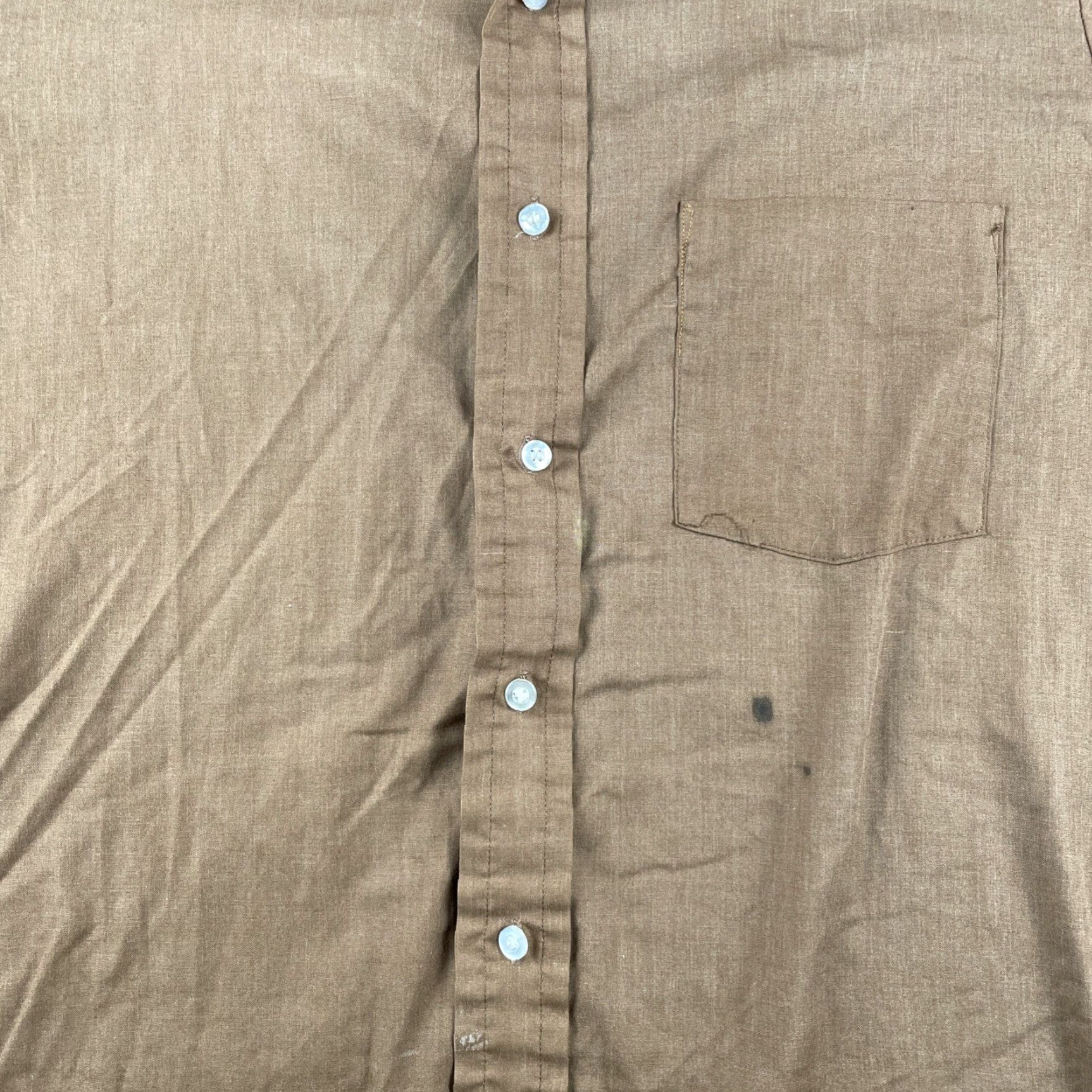Arrow VINTAGE Arrow Shirt Mens XL Short Sleeve Brown Button Up 80s 90s Size US XL / EU 56 / 4 - 4 Thumbnail