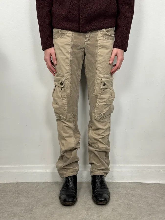 Jean Paul Gaultier 2000s Jean Paul Gaultier Beige Multi Pockets Cargo Aviator Velvet Pants Size US 30 / EU 46 - 2 Thumbnail