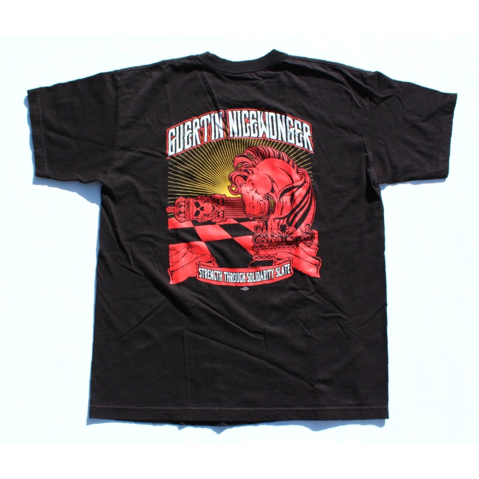 Vintage VINTAGE Teamsters T Shirt Black XL Men Short Sleeve Crew Neck Solid Pattern Iron Horse Fist Knight Guertin Nicewonger Size US XL / EU 56 / 4 - 2 Thumbnail