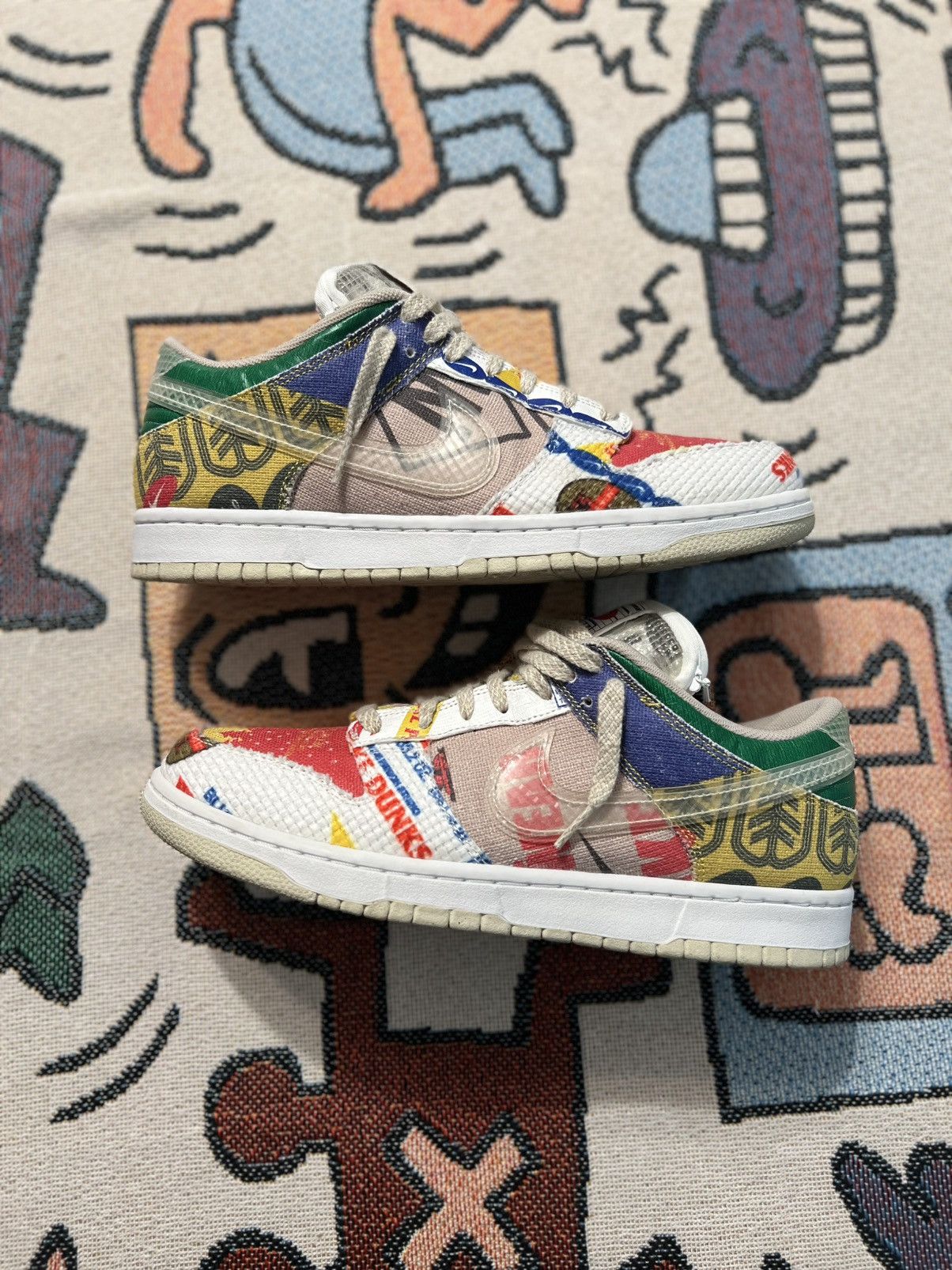 Designer × Nike × Vintage Dunk Low Patchwork Recycled material City Market Sz 11 Size US 11 / EU 44 - 1 Thumbnail