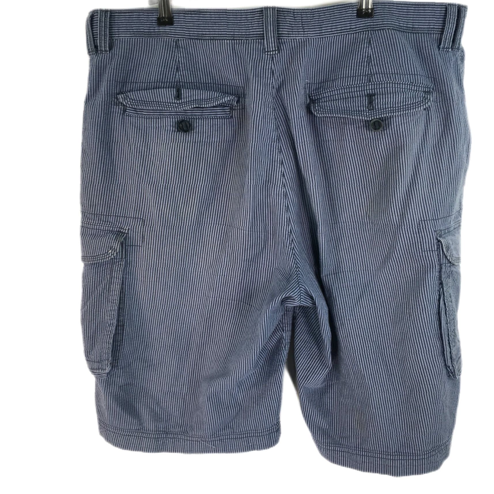 Izod Izod Mens Casual Flat Front High Rise Striped Blue Cargo Shorts Size 38 Size US 40 / EU 56 - 2 Thumbnail