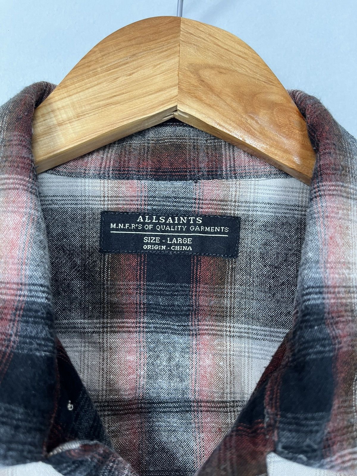 Allsaints Allsaints Dwight SS Plaid Cotton Short Sleeve Shirt Size US L / EU 52-54 / 3 - 6 Thumbnail