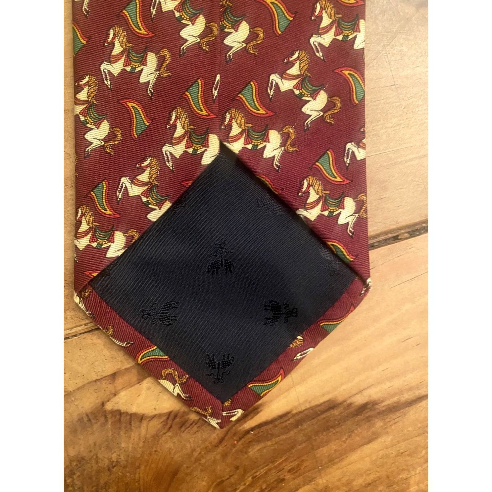 Brooks Brothers Brooks Brothers Makers Mens Tie Red Horses Saddles Silk 58" Tie Classic Necktie Size ONE SIZE - 4 Thumbnail