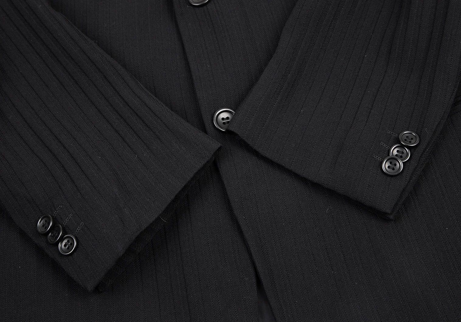Armani Collezioni Shadow Stripe 2-Button Jacket in Black Size 52R Size US XXS / EU 40 - 7 Thumbnail