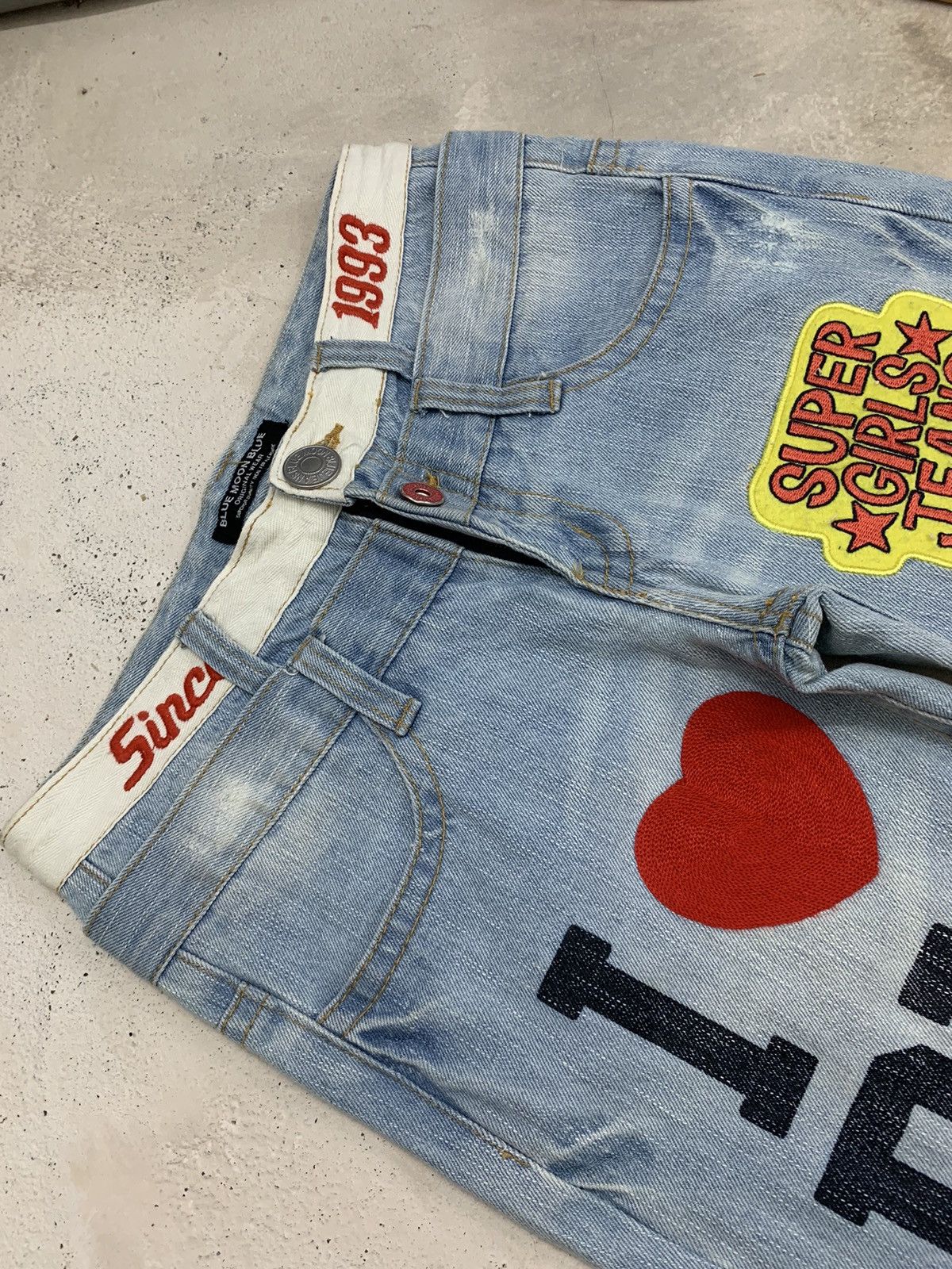 Hysteric Glamour Blue Moon Blue Double Waist Fun Patch Surf Style Clone Size US 27 - 5 Thumbnail