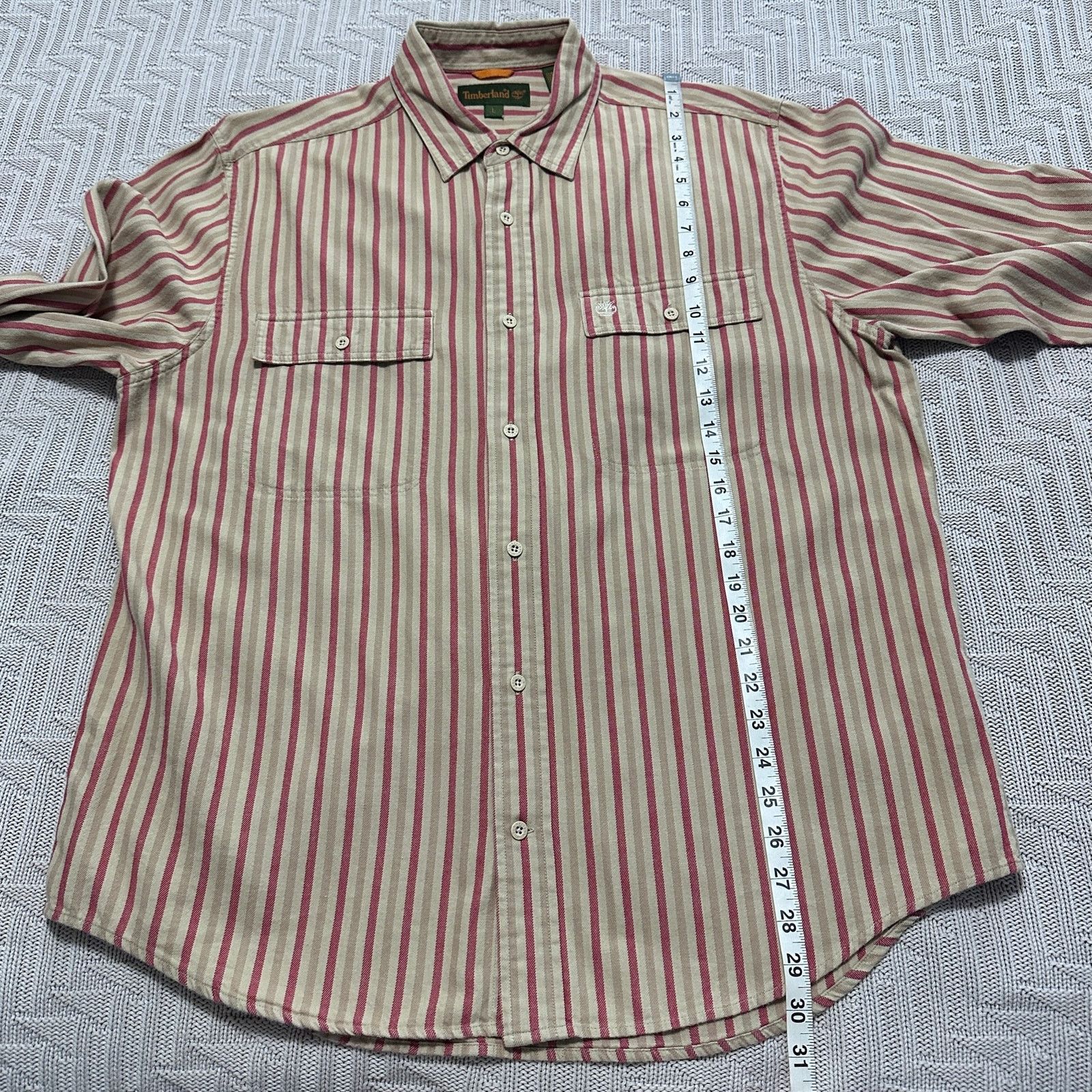 Timberland Timberland orange and beige striped flannel button down L Size US L / EU 52-54 / 3 - 8 Thumbnail