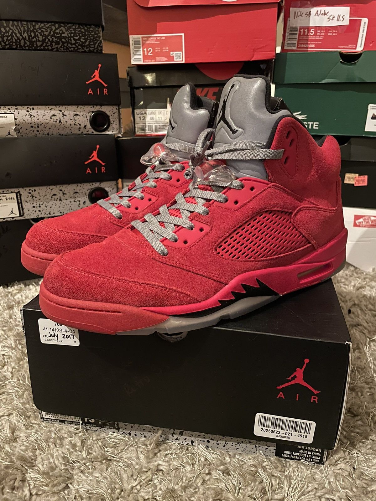 Jordan Brand Jordan 5 Red Suede Size US 13 / EU 46 - 1 Thumbnail