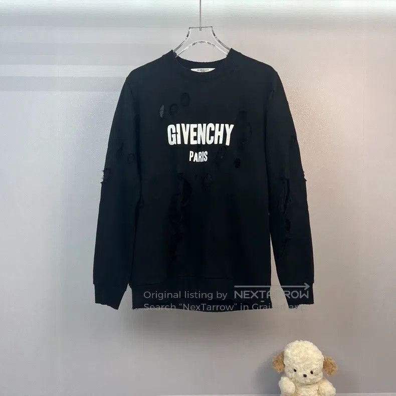 Givenchy Givenchy Black destroyed logo hoodie Size US XS / EU 42 / 0 - 1 Thumbnail