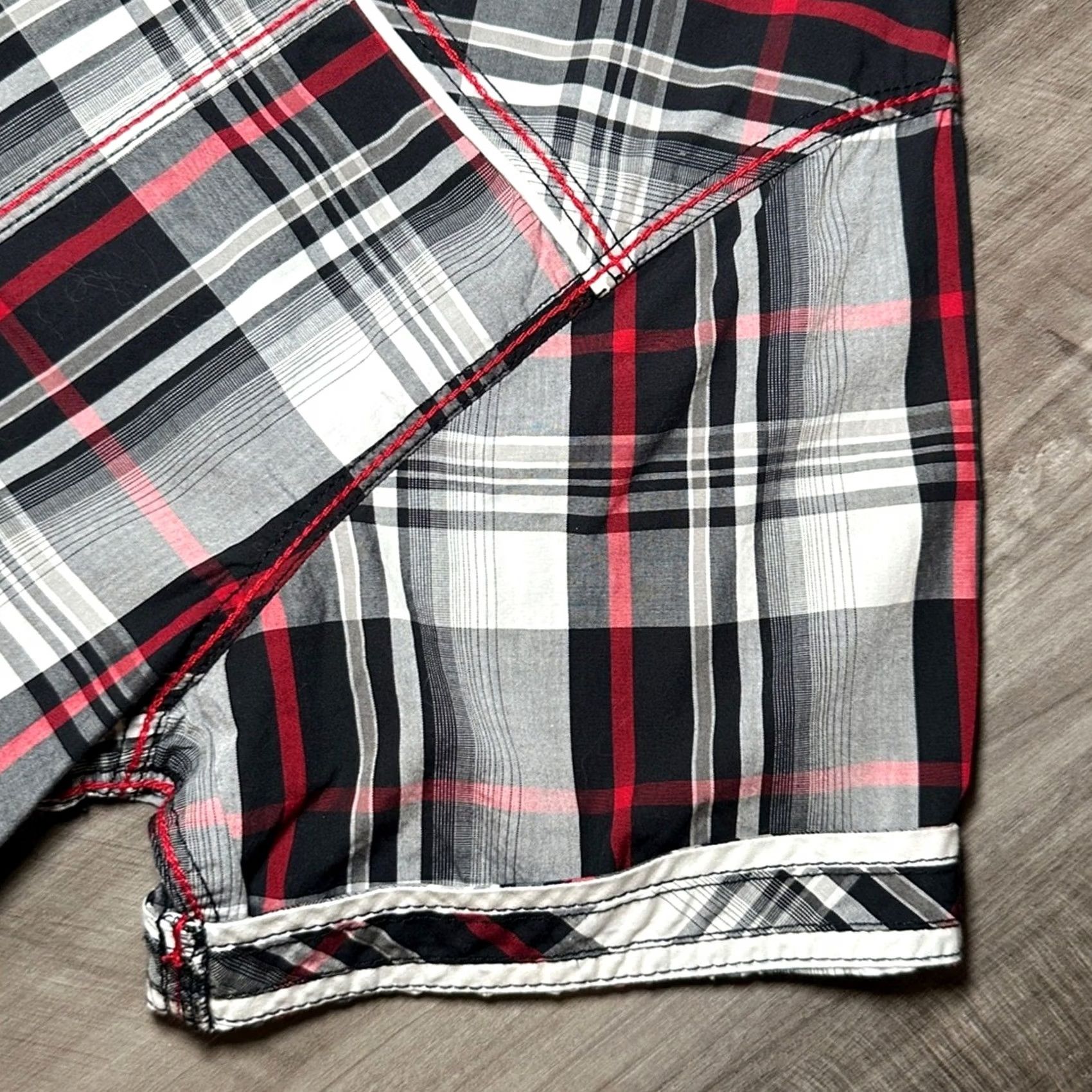 BKE BKE Standard Fit Plaid North Shirt Short Sleeve Pearl Snap Button XL Mens Black Size US XL / EU 56 / 4 - 4 Thumbnail
