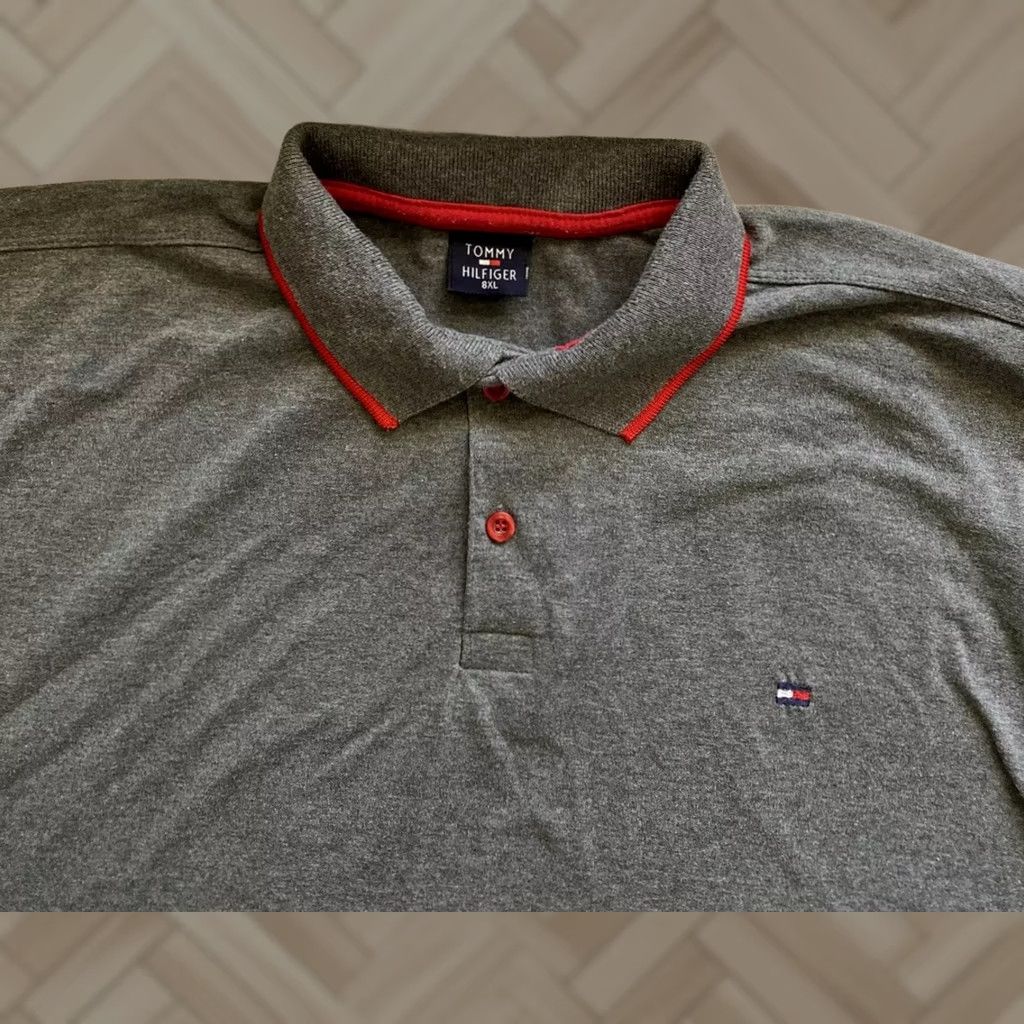 Tommy Hilfiger Tommy Hilfiger Polo Shirt Men XL Gray 21-42 Regular Fit Collared Short Sleeve Button Front Vintage No? Size US M / EU 48-50 / 2 - 1 Thumbnail