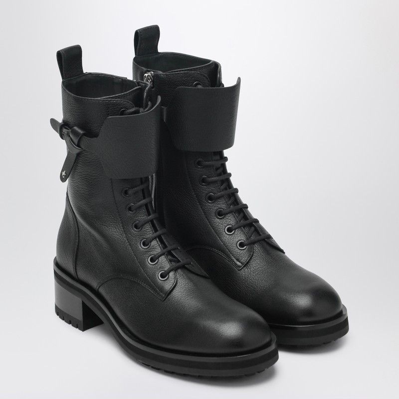 Jimmy Choo Jimmy Choo Rosabel Flat Black Leather Ankle Boots Size US 11 / IT 41 - 1 Thumbnail