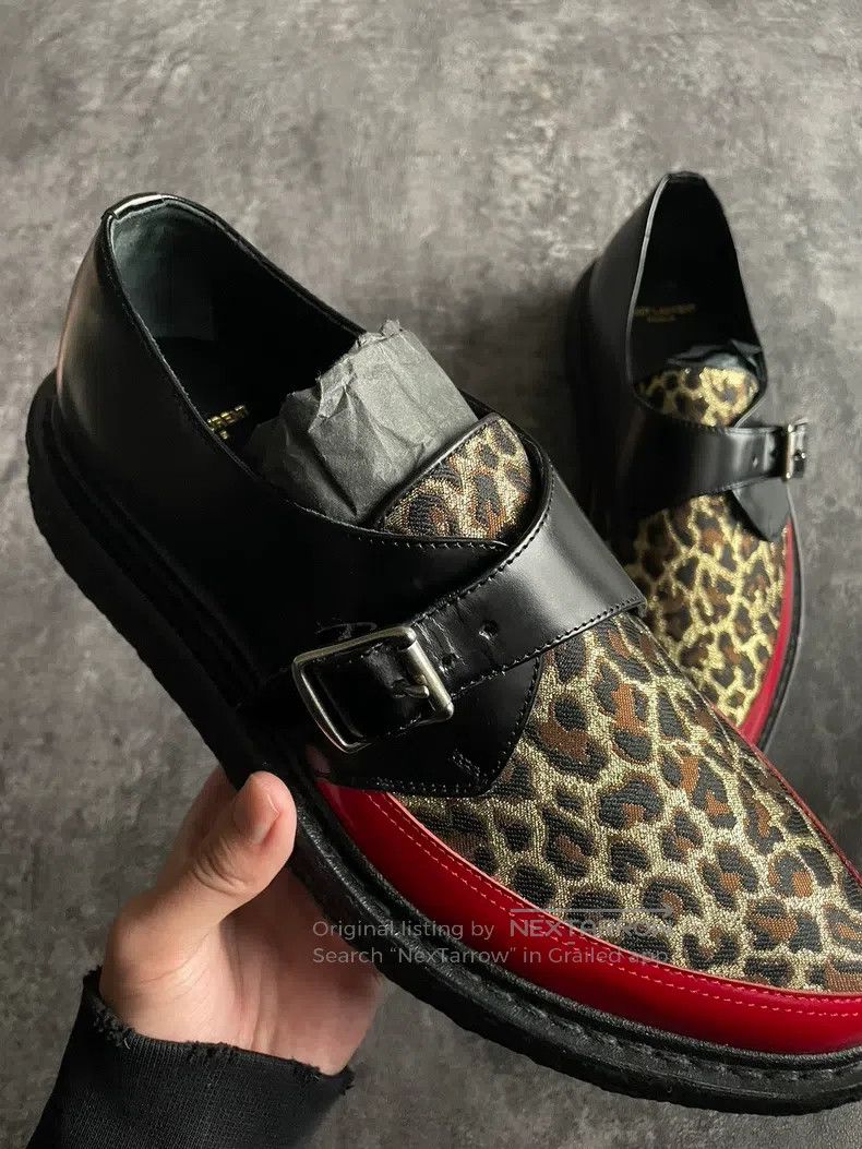 Saint Laurent Paris Saint Laurent Paris Silk Leopard Print Patchwork Wedge Sho Size US 7 / EU 40 - 4 Thumbnail