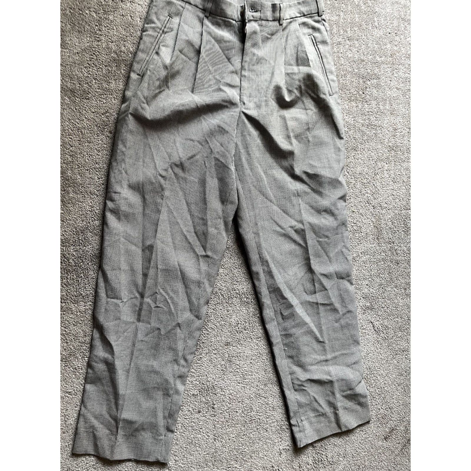 Perry Ellis VINTAGE Perry Ellis Dress Pants Mens 34/32 Gray Straight Leg Flat Front 34 Size Polyester Pants Size 24" / US 00 / IT 34 - 2 Thumbnail