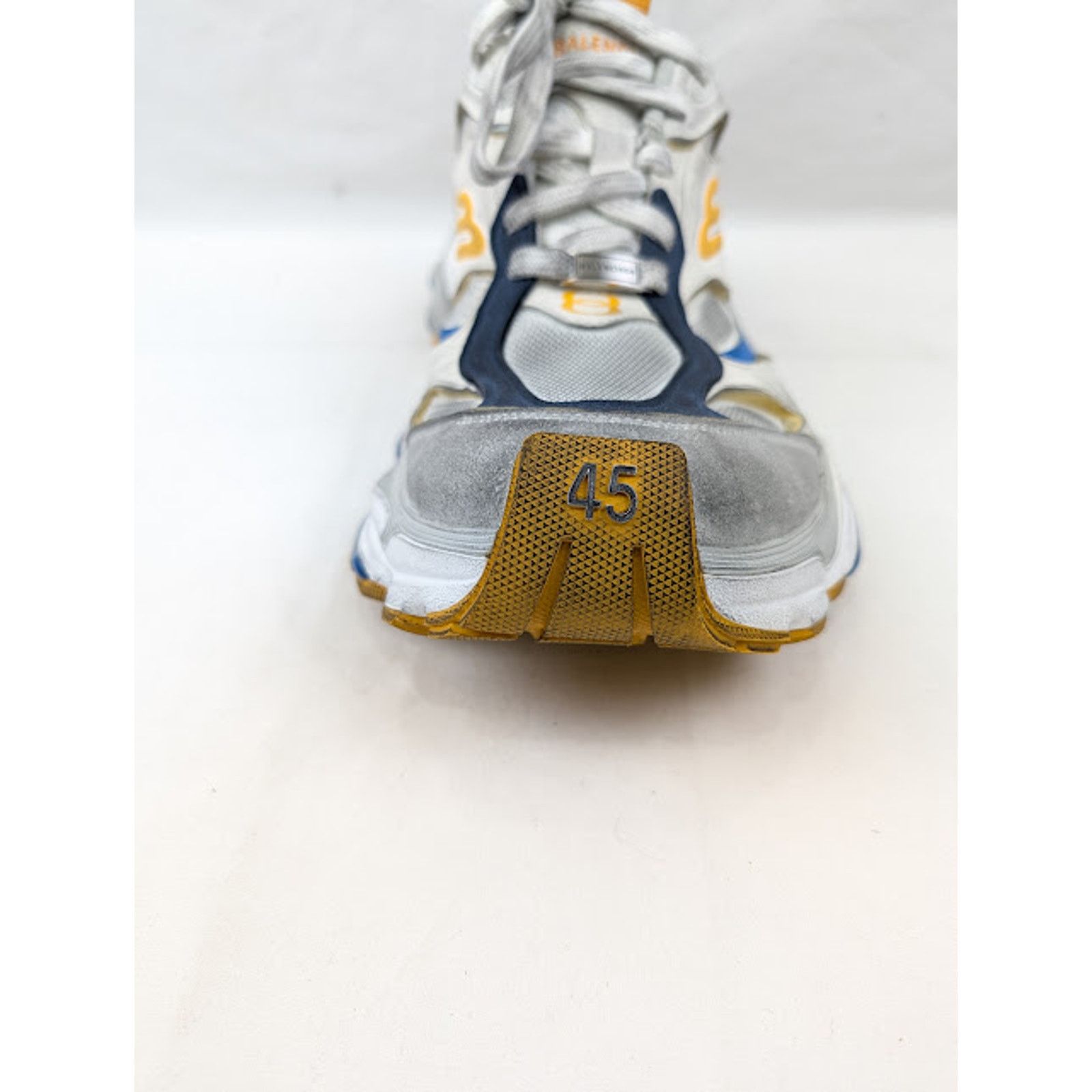 Balenciaga o1rshd1 Cargo Suede Low-Top Sneakers White/Grey/Orange/Blue Size US 10 / EU 43 - 5 Thumbnail