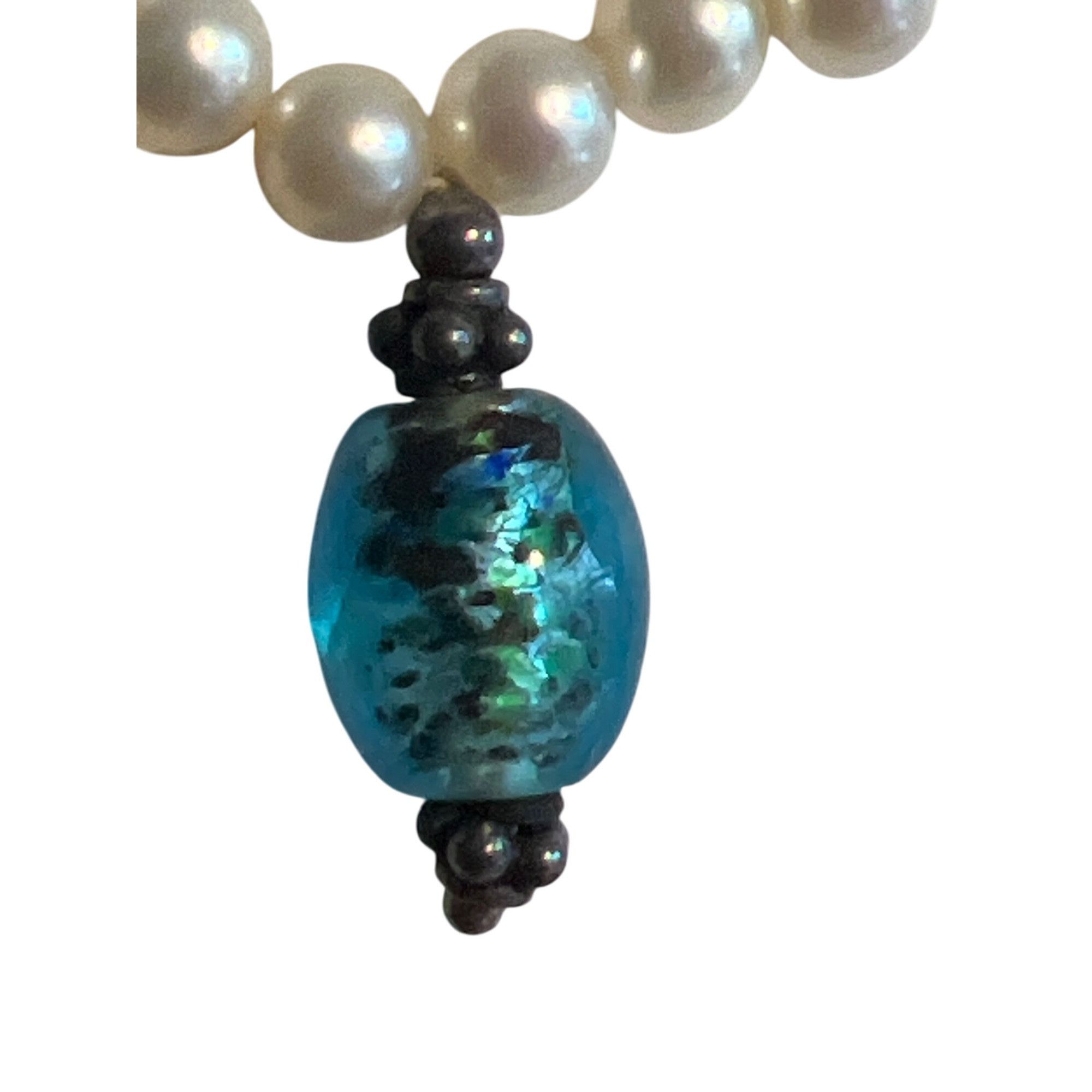 Other Vtg Sterling Silver Pearl Glass Crystal Necklace Toggle Clas Size ONE SIZE - 2 Thumbnail