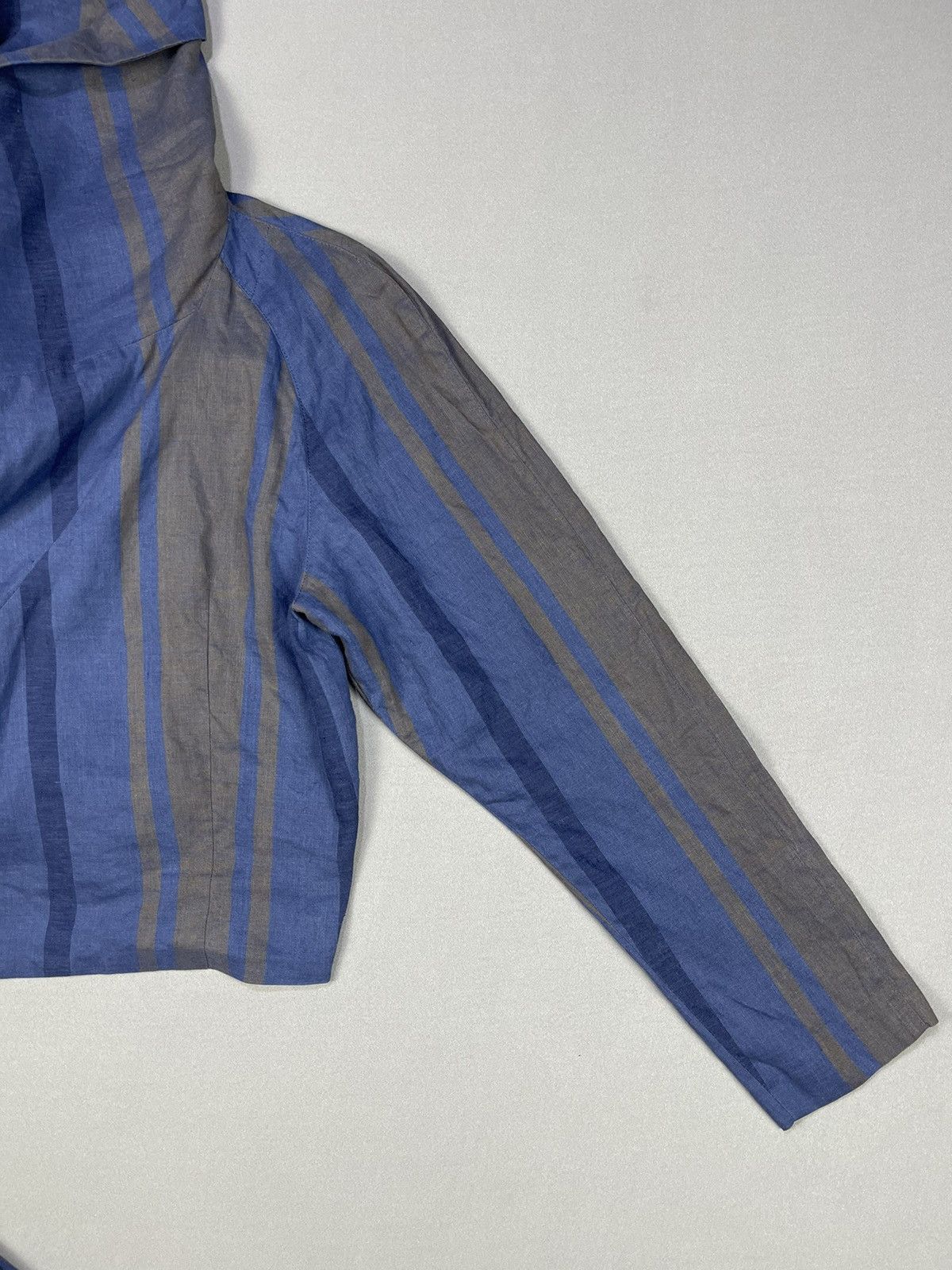 Hiroko Koshino Homme Hiroko Koshino Vintage Striped Traditional Crop Top Blouses Size M / US 6-8 / IT 42-44 - 5 Thumbnail