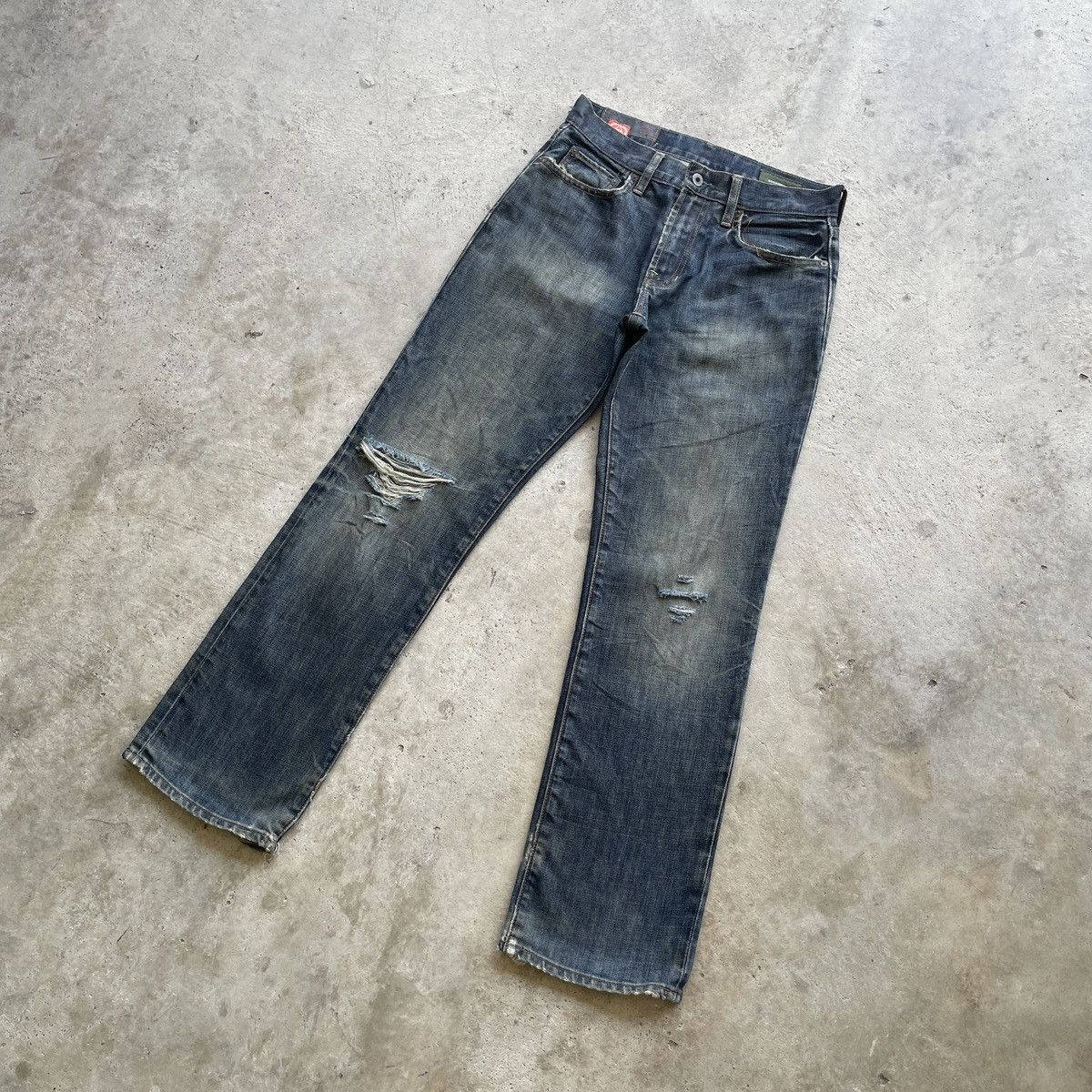Gap Vintage Gap Straight Fit Denim Distressed Rusty Jeans Pants Size US 29 - 2 Thumbnail
