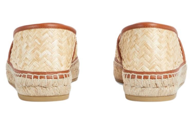 Gucci o1s1wg110225 Women's Interlocking G Espadrille Brown & Beige Size US 10 / IT 40 - 4 Thumbnail