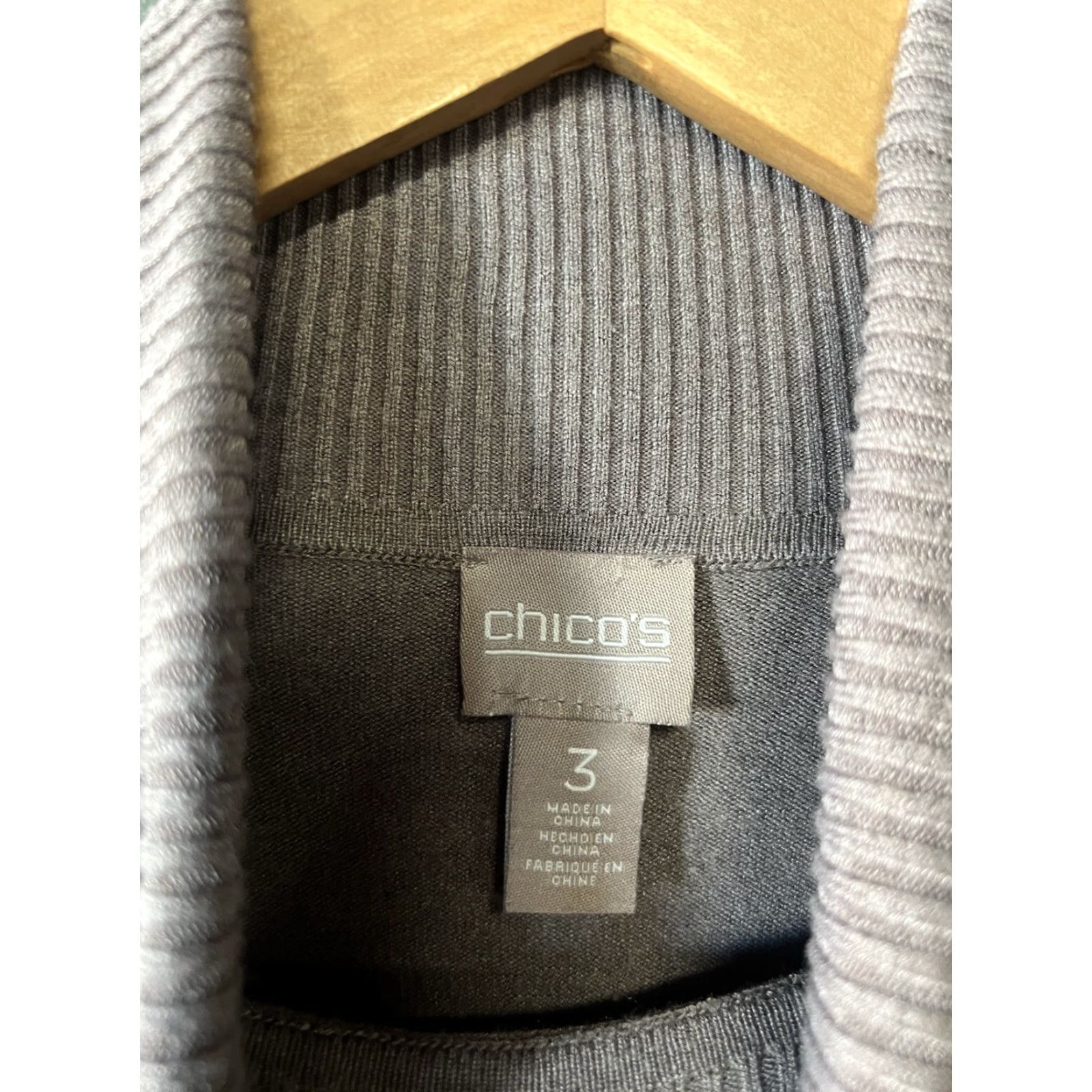 Vintage Chicos Womens Brown Turtleneck Longsleeve Shirt Size 3 Size XS / US 0-2 / IT 36-38 - 3 Thumbnail