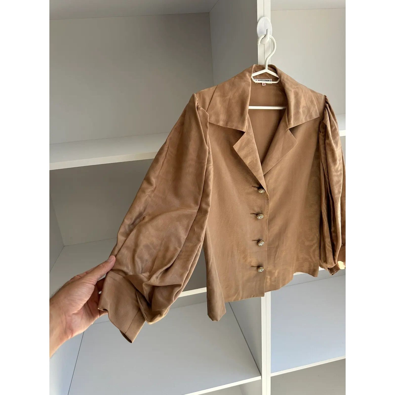 Saint Laurent Paris Vintage Saint Laurent Paris Rive Gauche Satin Blazer 80s Size L / US 10 / IT 46 - 8 Thumbnail