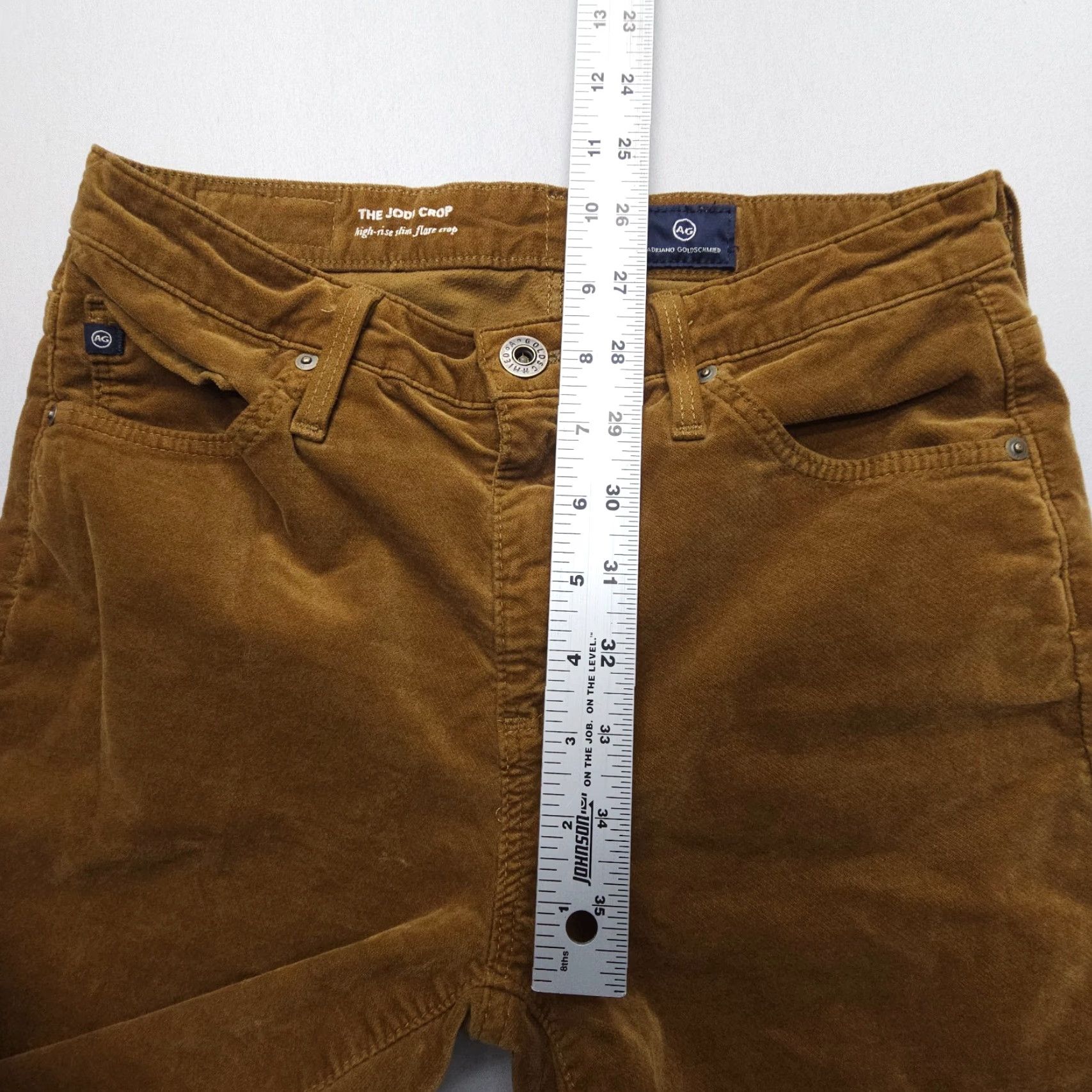 Vintage AG Adriano Goldschmied The Jodi High Rise Slim Flare Crop Jeans Velvet Size 25 Brown Woman Jeans Crop Flared 5-Pocket Style Mens? Size 42" / US 20 - 7 Thumbnail