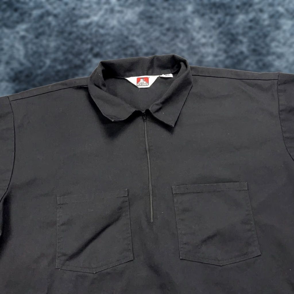 Ben Davis VINTAGE Ben Davis Polo Shirt Mens 3XL Black Workwear 1/4 Zip Pockets USA Chore Shirt Mens 3XL Black Polo Shirt Ben Davis Add Needed Size US XXL / EU 58 / 5 - 1 Thumbnail