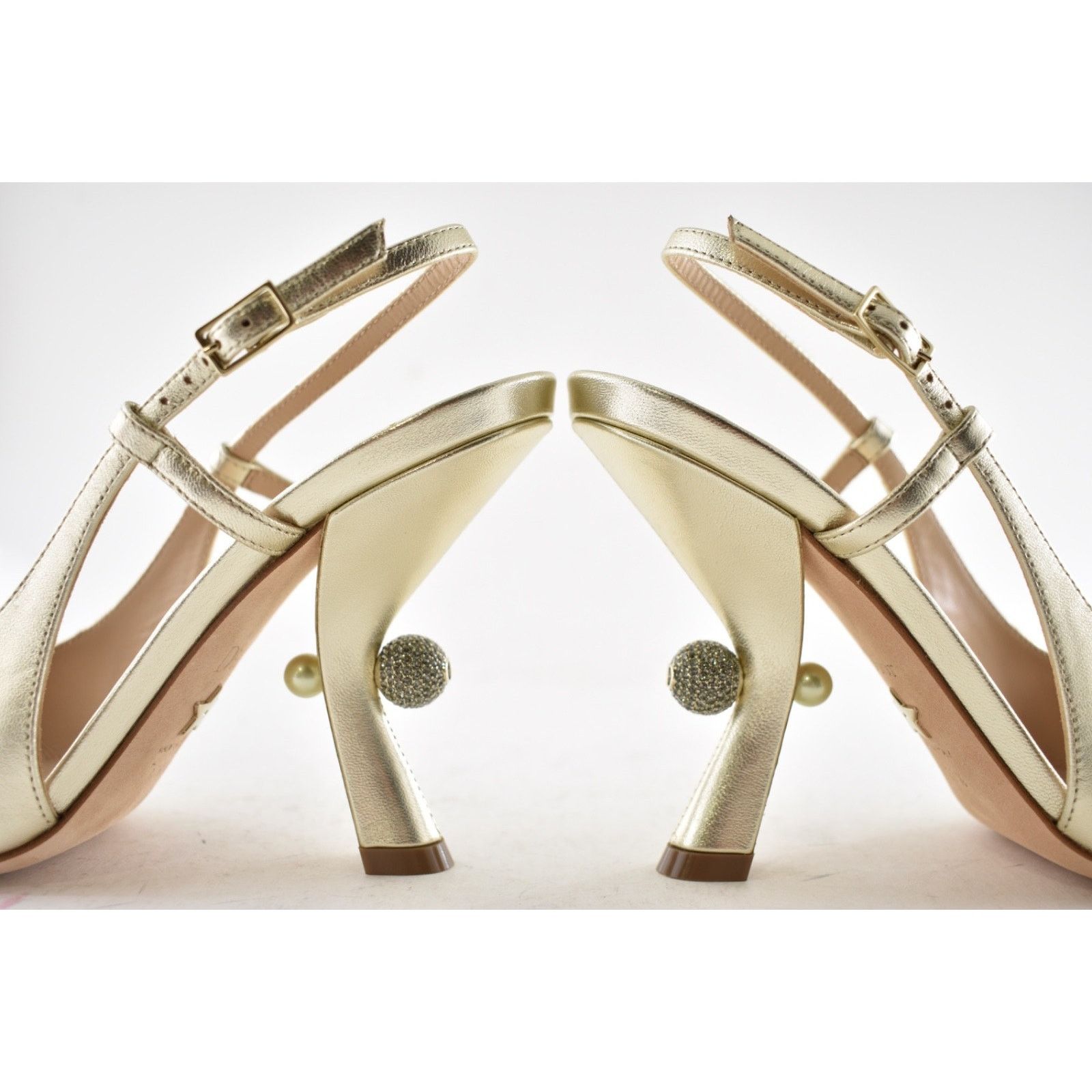 Dior Dior Tribales Jadior Pale Gold Laminated Sandal Pump 37.5 Size US 7.5 / IT 37.5 - 15 Thumbnail