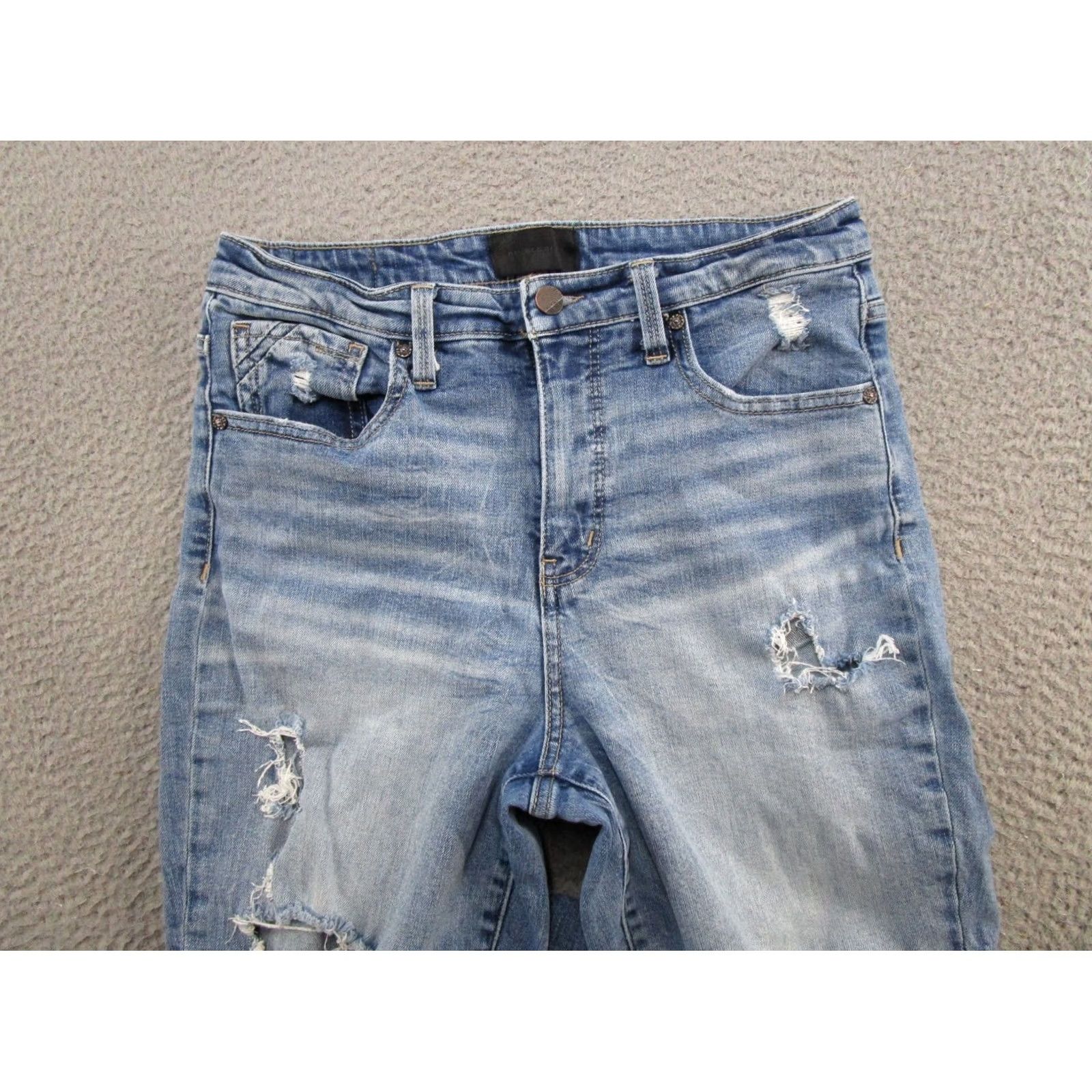 Buckle Black Buckle Black Jeans Womens Mom High Rise Distressed Medium Wash 29 Regular 5-Pocket Blue Cotton Denim Modern Size 29" - 3 Thumbnail