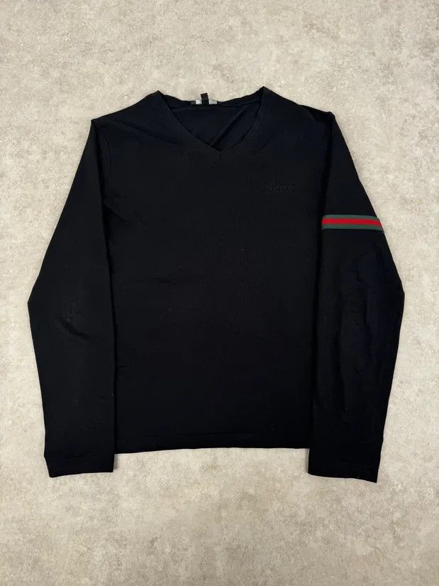 Gucci Gucci Black Striped Green & Red Longsleeve T-Shirt Size US S / EU 44-46 / 1 - 1 Thumbnail
