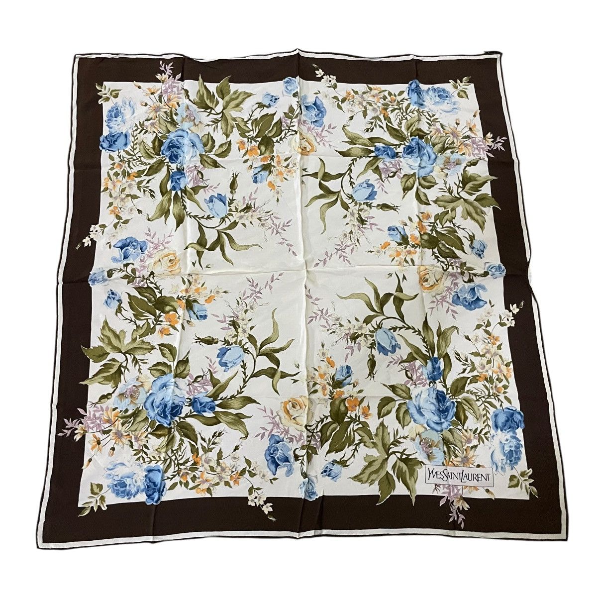 Yves Saint Laurent ysl floral silk scarf Size ONE SIZE - 1 Thumbnail