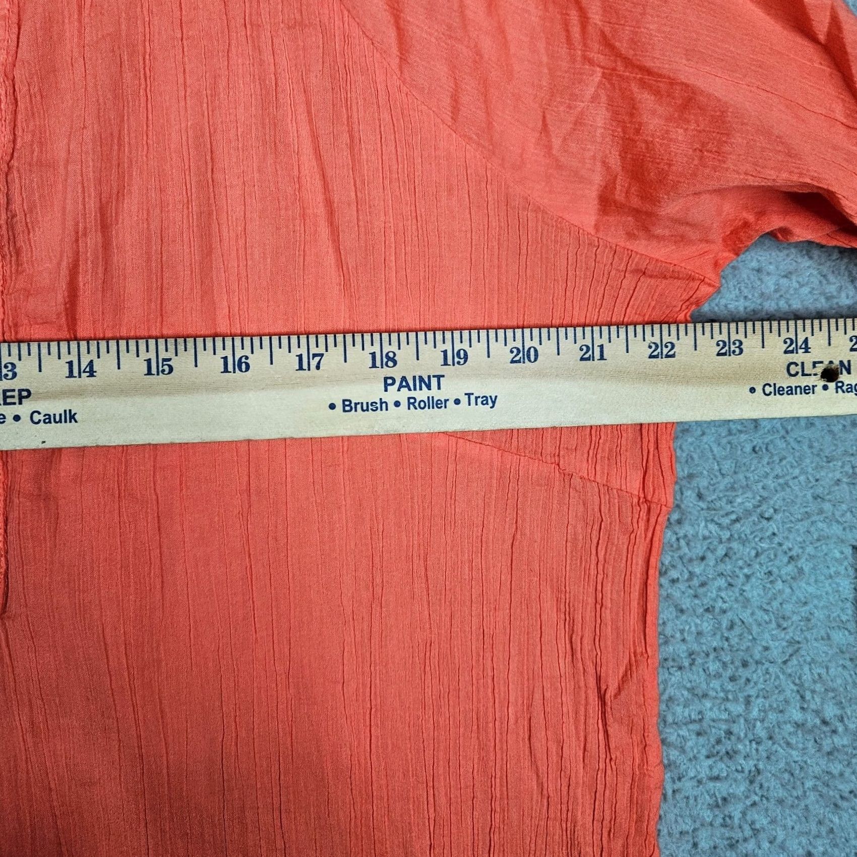 Athleta Athleta Blouse Women's Coral Orange Embroidered V-Neck 3/4 Sleeve XL (Regular) Size XL / US 12-14 / IT 48-50 - 3 Thumbnail