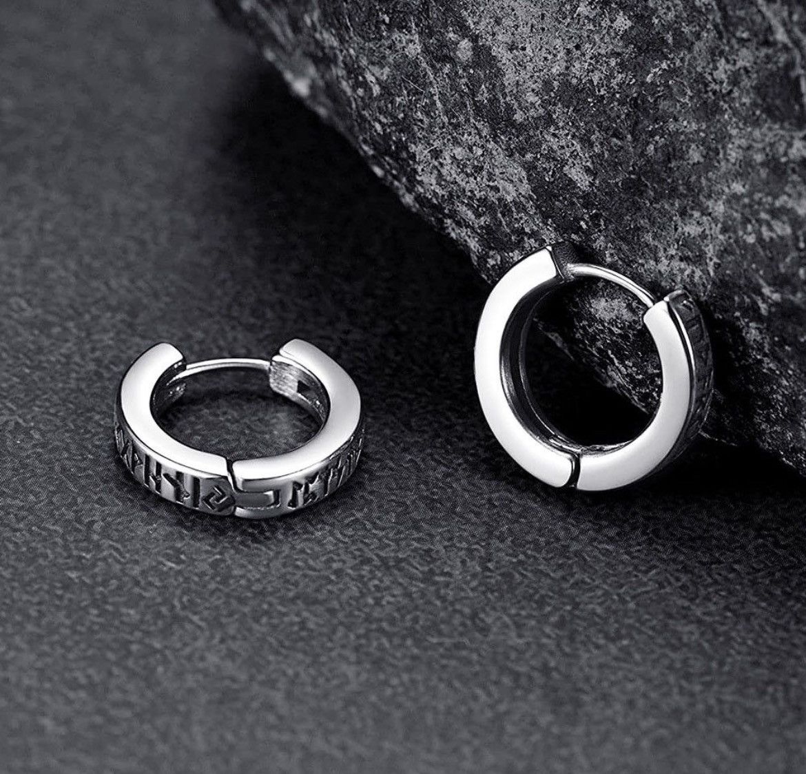 Designer × Jewelry Norwegian Viking Rune Hoop Earrings Size ONE SIZE - 3 Thumbnail