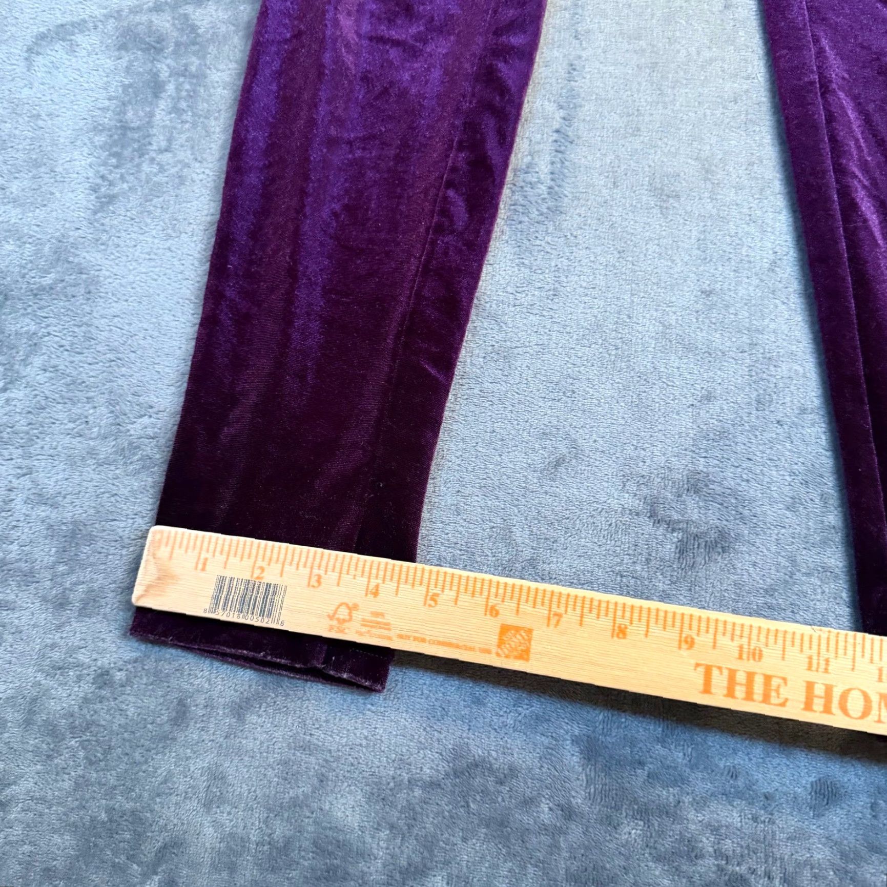 DKNY DKNY Velvet Leggings Womens Large Purple Stretch Velour Athleisure 28x27" Size 36" / US 14 / IT 50 - 7 Thumbnail