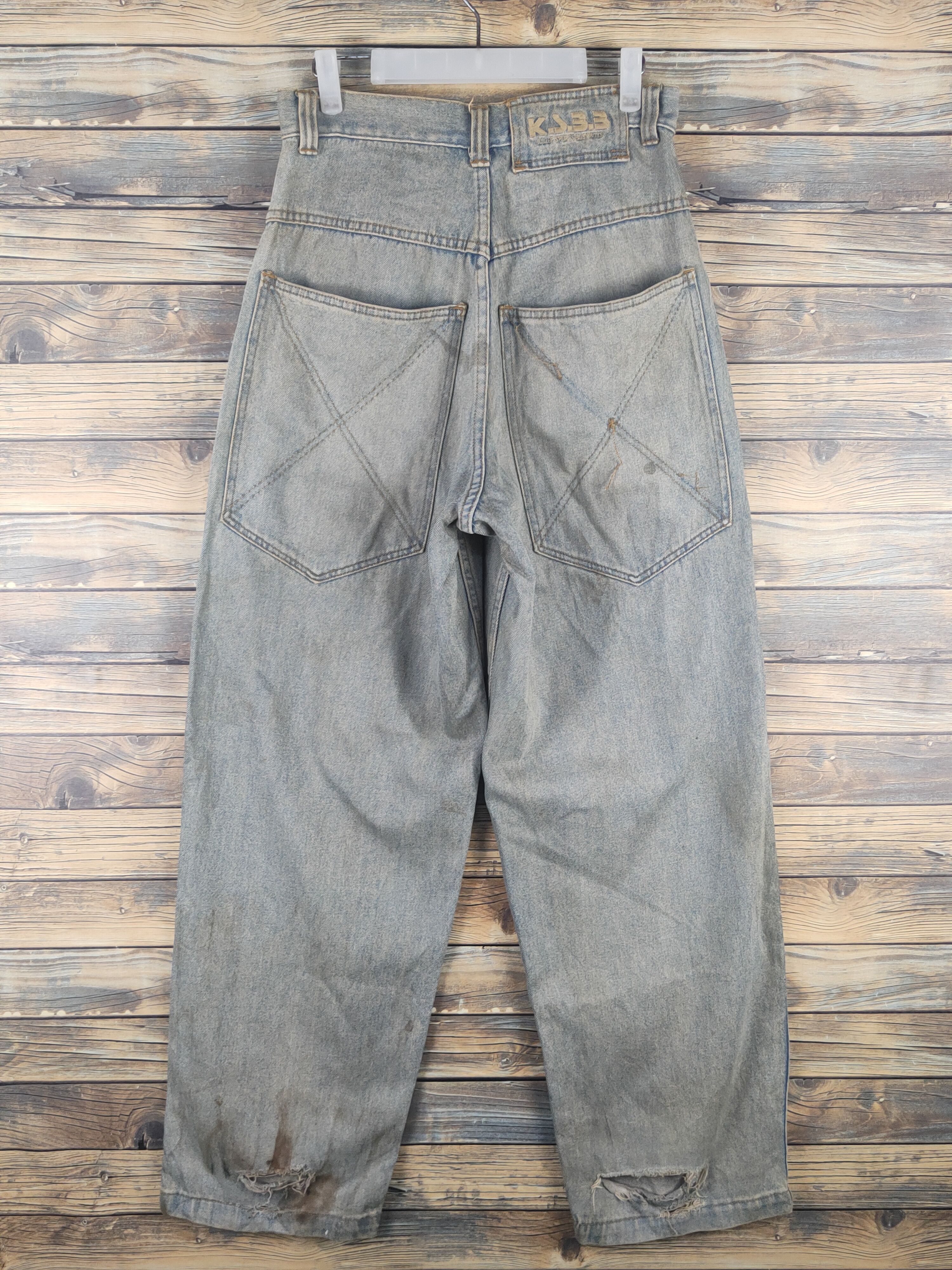 Japanese Brand K.S.B.B Light Blue Faded Distressed Ripped Jeans #W1612 Size US 30 / EU 46 - 8 Thumbnail