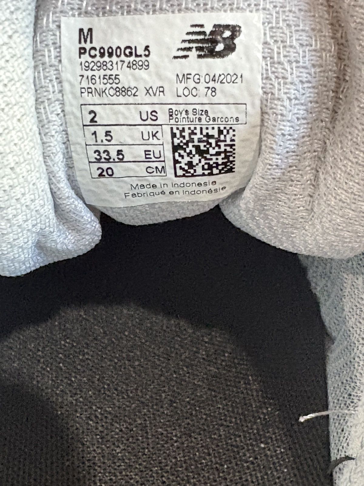 New Balance New Balance 990v5 Gray Little Kids Sneakers PC990GL5 Size 2 Size US 5 / EU 37 - 4 Thumbnail
