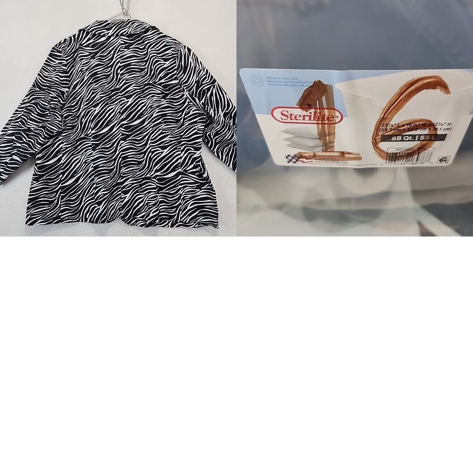 Vintage Notations Women's Plus Size 2X Black White Zebra Print Blazer Shirt Blazer Women 2X Zebra Print with Pockets XL 2X Size XXL / US 16-18 / IT 52-54 - 9 Thumbnail