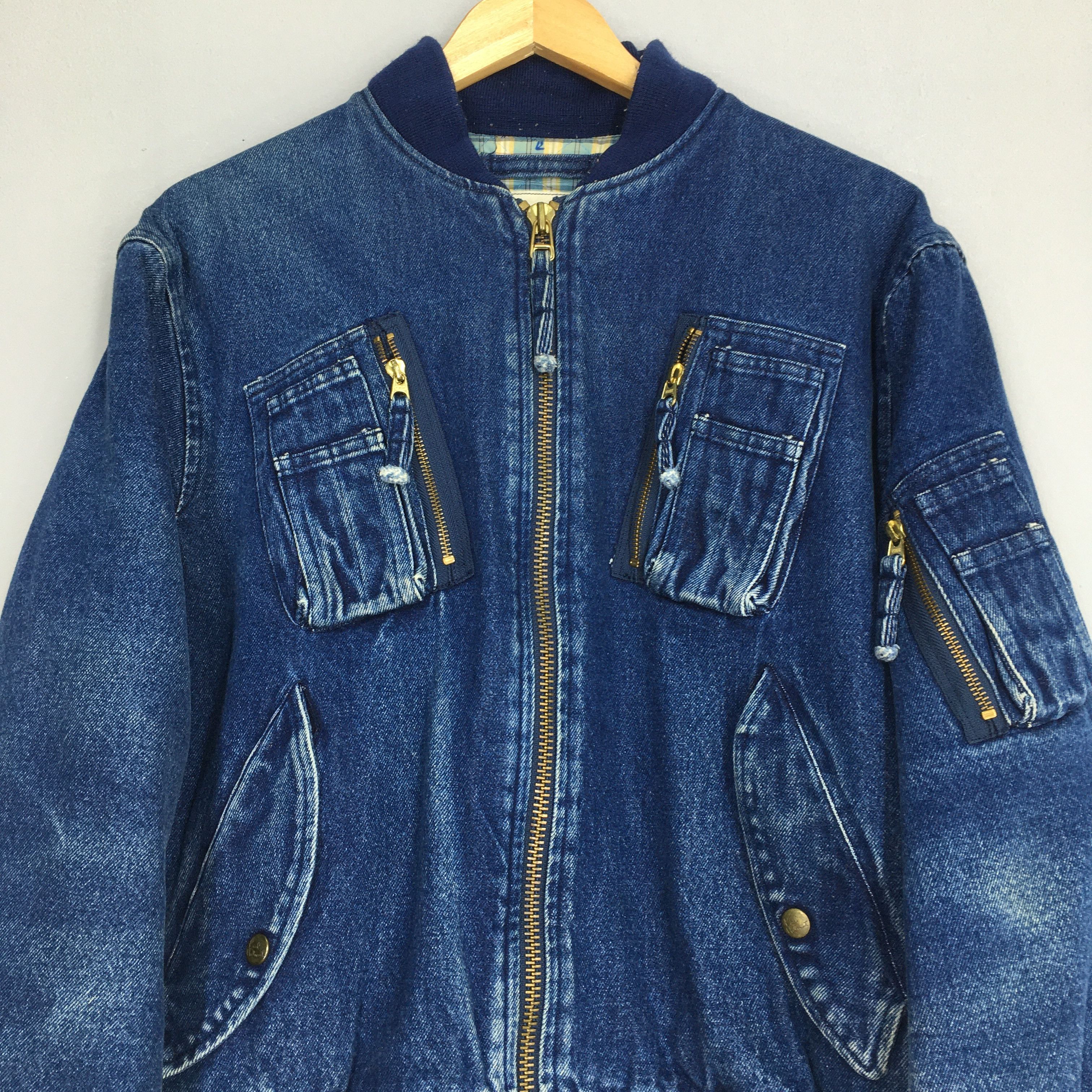 Karl Helmut Vintage Karl Helmut Bomber Denim Jacket Large Size US L / EU 52-54 / 3 - 2 Thumbnail