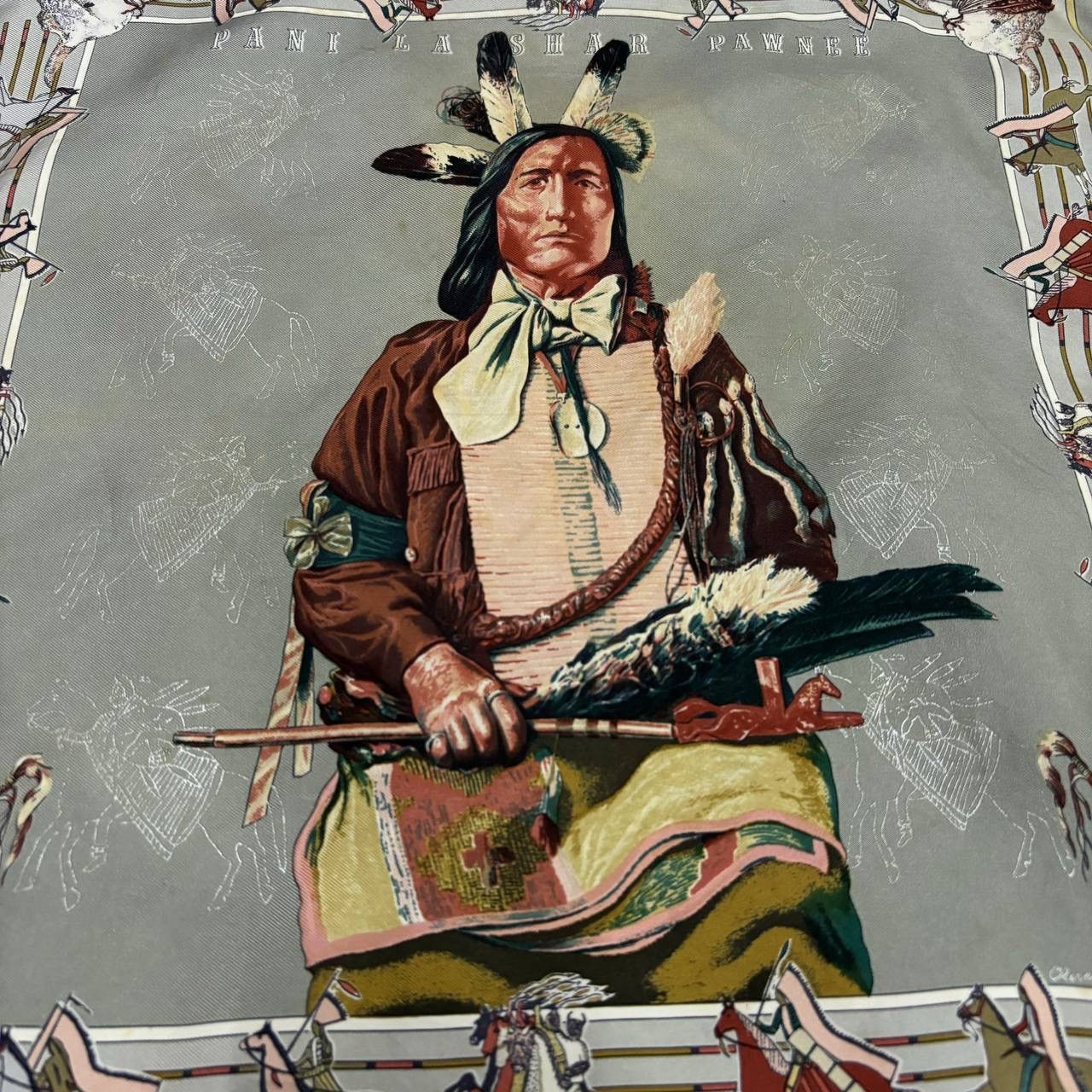 Hermes Hermes Silk Pani La Shar Pawnee Wash Scarf Bandana Size ONE SIZE - 3 Thumbnail