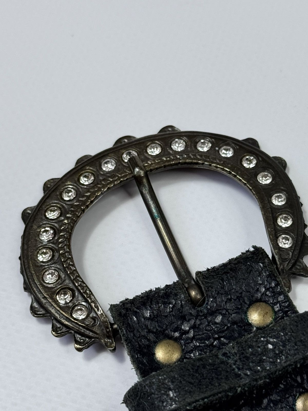 Other Y2K Rhinestone Embellished Leather Belt Size ONE SIZE - 5 Thumbnail
