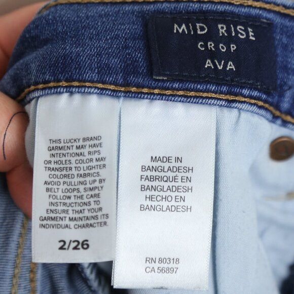 Lucky Brand Lucky Brand Womens Mid Rise Ava Skinny Crop Jeans Sz 2/26 Size 26" / US 2 / IT 38 - 7 Thumbnail