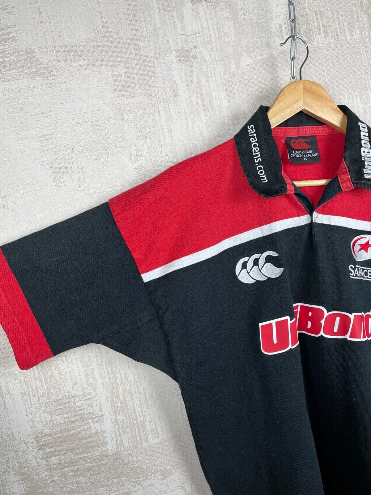 Canterbury of New Zealand Saracens Canterbury Unibond 2001/02 Home Union Rugby Jersey Size US XL / EU 56 / 4 - 4 Thumbnail