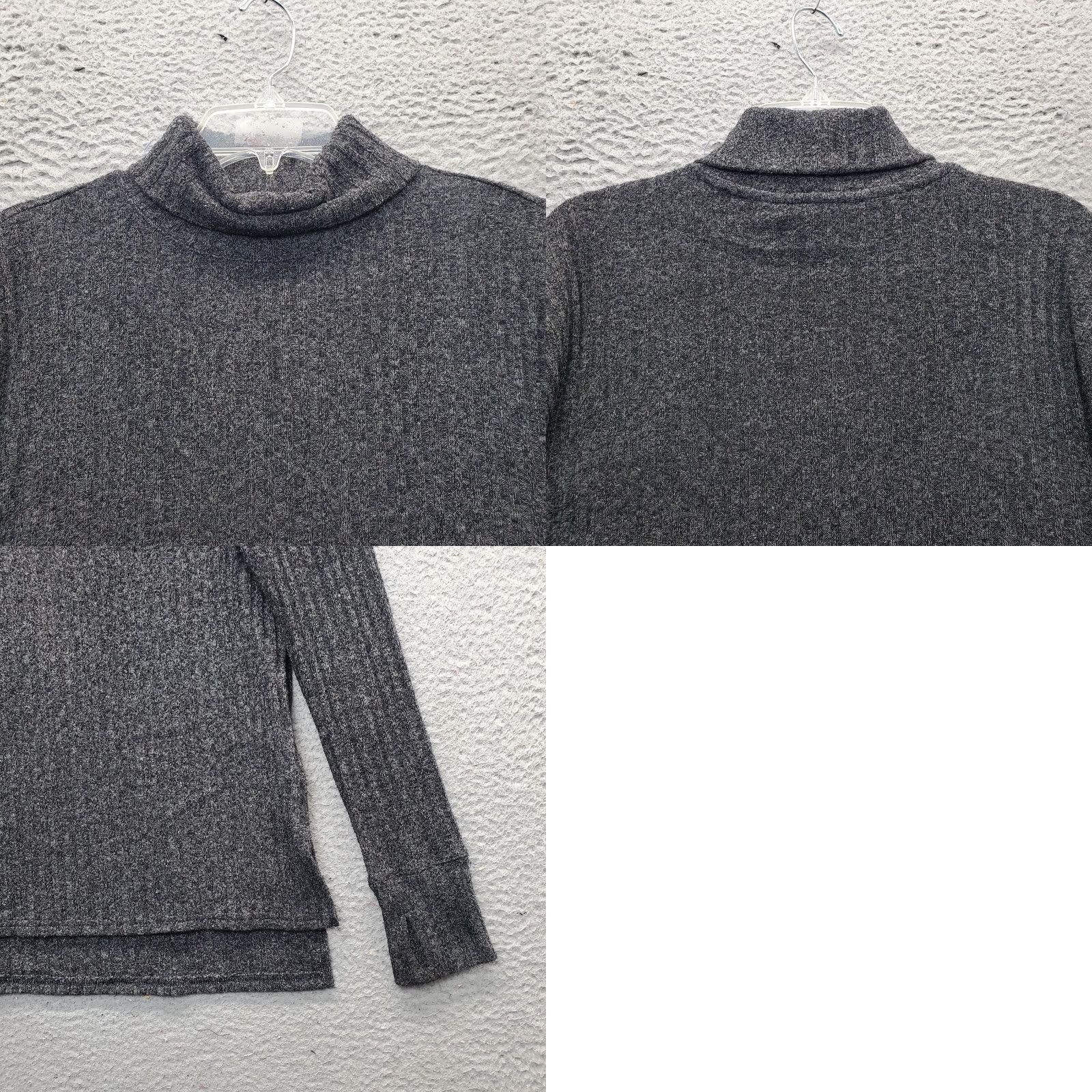 Athleta Athleta Sweater Womens Size S Gray Stretch Long Sleeve Turtleneck High Low Slit Size S / US 4 / IT 40 - 8 Thumbnail