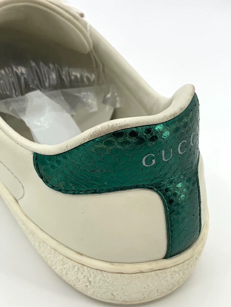 Gucci White tiger head embroidered low-top lace-up board sh