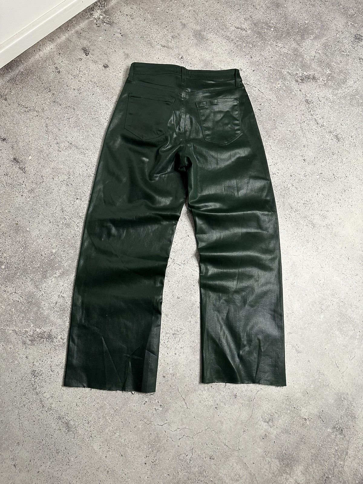 L'AGENCE RRP $320 L’agence Wanda Forest Coated Wide Leg Crop Pants Size 26" / US 2 / IT 38 - 8 Thumbnail