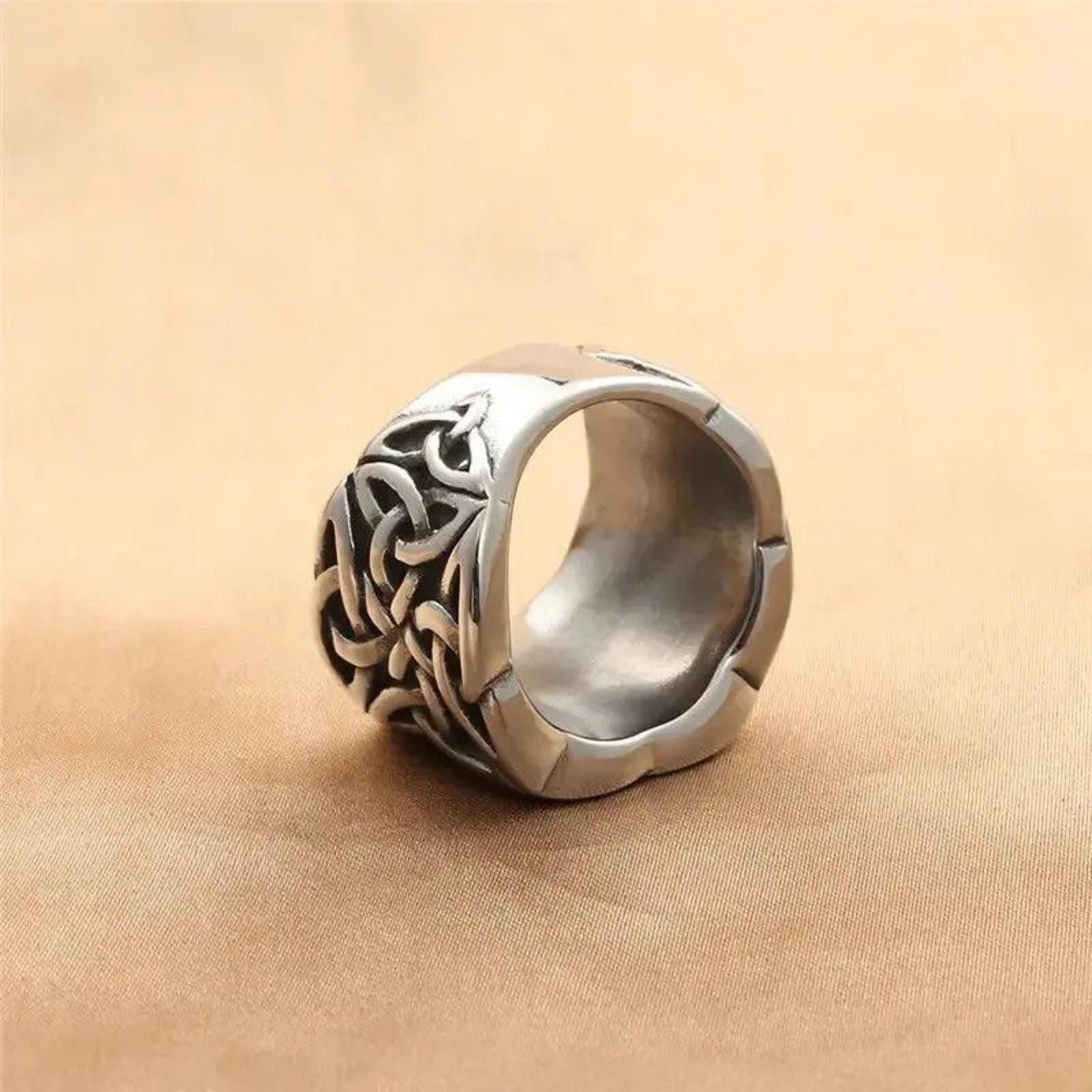 Jewelry Stainless Steel Classic Celtic Totem Square Ring Size ONE SIZE - 3 Thumbnail