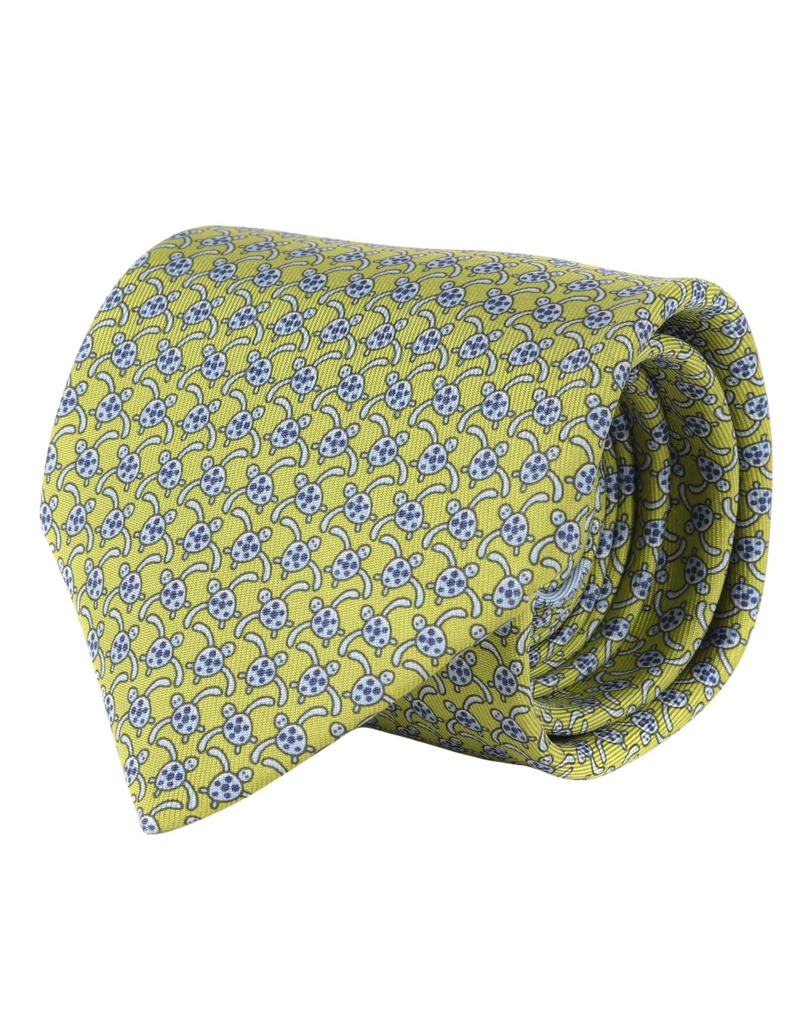 image of Hermes Green Silk Cravat - Made In France, Men's