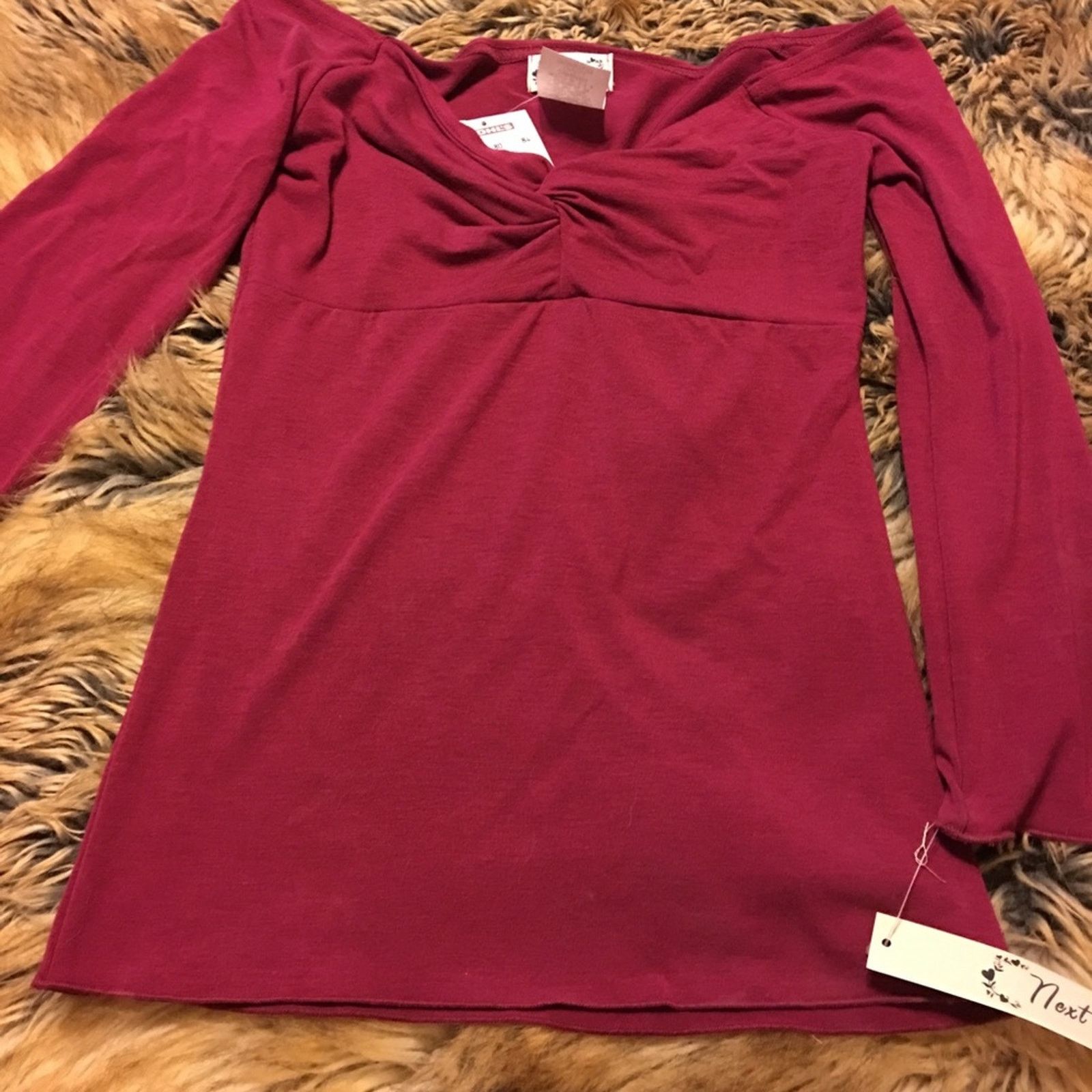 Other Next Era burgundy knot bust 3/4 sleeve top NWT S Size S / US 4 / IT 40 - 5 Thumbnail