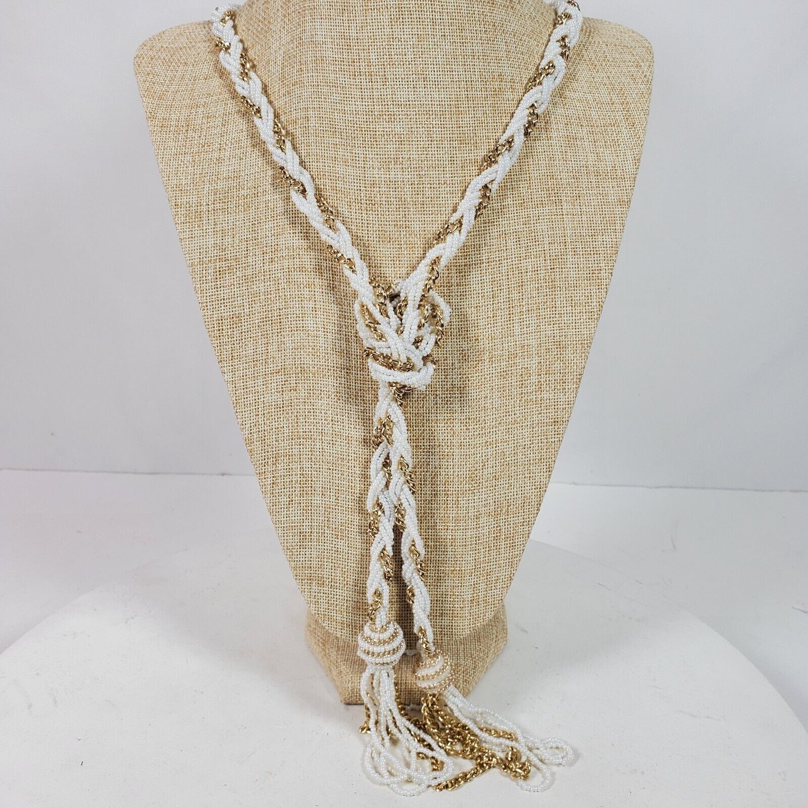 The Unbranded Brand Vintage 1980s Casual Career Bead Necklace 48 Inch Manual Tie Size ONE SIZE - 1 Thumbnail