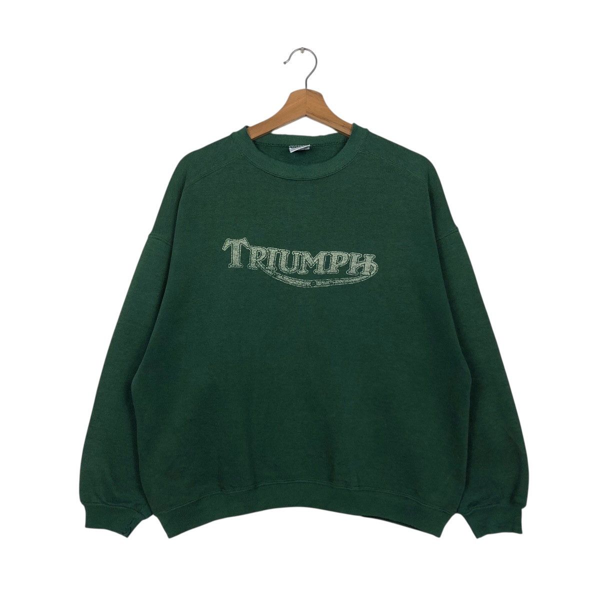 Vintage 📌Vintage Sweatshirt Triumph Made in Usa Cafe Racer Wear Size US L / EU 52-54 / 3 - 2 Thumbnail
